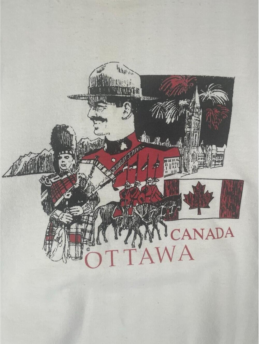 Vtg Ottawa Canada RCMP Mountees White Sweatshirt Crewneck Made In Canada Sz XL - Picture 4 of 15